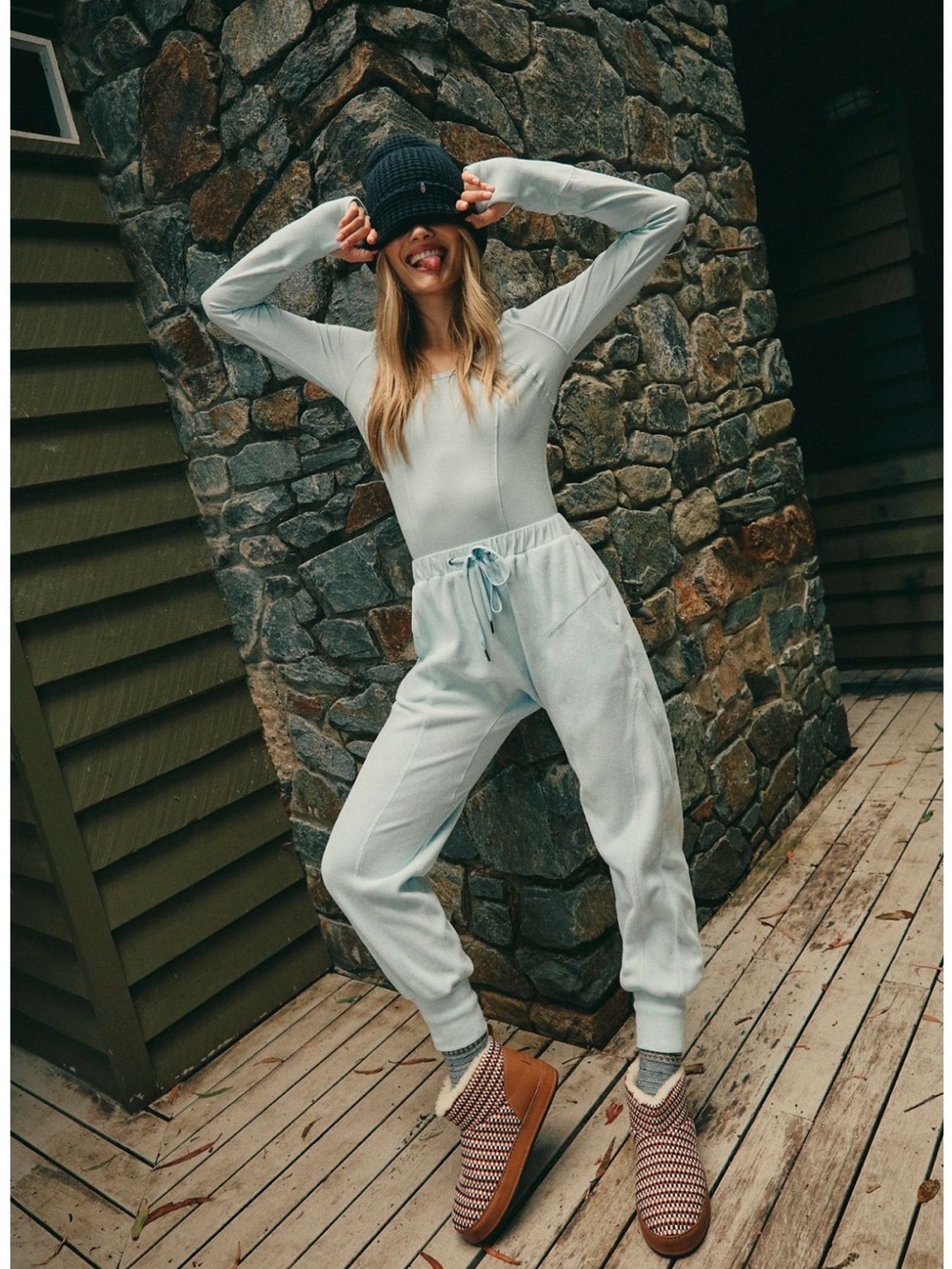 FP Movement by Free People Make it Count Pale Blue Cozy Drawstring Jogger XS